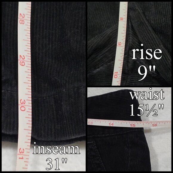 Dockers ✦ Black Corduroy Pants ✦ 100% Cotton Straight‑Leg Trousers Sz 6 Classic - Picture 8 of 9